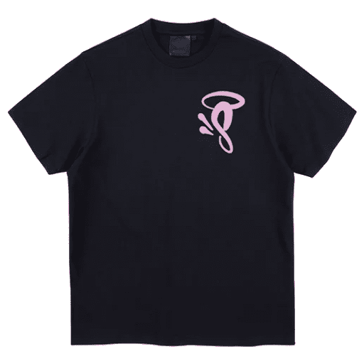 S Camiseta Logo Impreso Negro Rosa S Camiseta Logo Impreso Negro Rosa